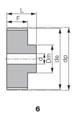 Koło pasowe zębate GT otwór technologiczny 40 3MR 15/6F - 4
