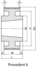 Koło pod pasy klinowe wielorowkowe, pod Taper Lock® PBY100J16 TL1610 - 5