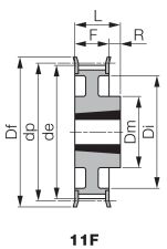 Koło pasowe zębate profil HTD® pod Taper Lock® TL 48 8M 20/10F, TL2012 - 3