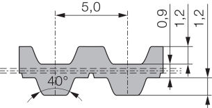 Pas zębaty poliuretanowy obustronnie uzębiony 20-DT5-900, Z180 - 2