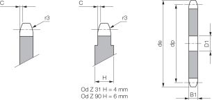 Koło łańcuchowe bez piasty jednorzędowe 1/2''x1/8'' Z14 - 2