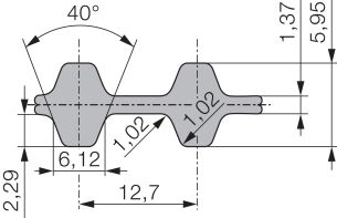 Pas zębaty neoprenowy obustronnie uzębiony PowerGrip TP-480-H-075, Z96 - 2