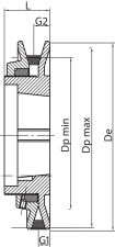 Koło pod pasy klinowe z przestawnym rowkiem pod Taper Lock® jednorowkowe PBR1DV167 TL1610 - 2