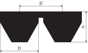 Pas klinowy poliuretanowy zespolony Polyflex® z szerokim klinem 60° 5M 1280/2 - 2