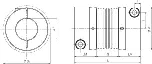 Piasta sprzęgła bezluzowego mieszkowego SERVOPLUS® zaciskowa, aluminiowa   GSP 16M F15 - 3