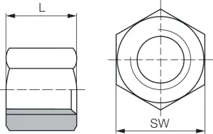 Nakrętka trapezowa sześciokątna lewa, stal automatowa Tr 10x3 - 2