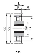 Koło pasowe zębate profil HTD® pod Taper Lock® TL 64 8M 30/10F, TL2517 - 5