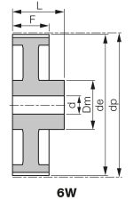 Koło pasowe zębate GT otwór technologiczny 21 5MR 25/6F - 3
