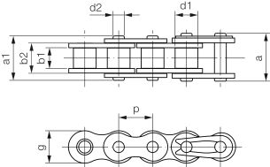 Łańcuch rolkowy bezobsługowy IWIS MEGAlife I DIN 8187 jednorzędowy 1”x17,02mm - 2