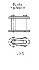 Półspinka łańcucha rolkowego IWIS DIN 8187 jednorzędowa 8x3mm - 4