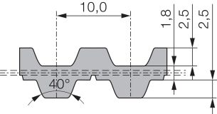 Pas zębaty poliuretanowy obustronnie uzębiony 16-DT10-1420, Z142 - 2