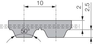 Pas zębaty  poliuretanowy 50-AT10-1700, Z170 - 2