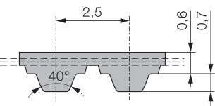 Pas zębaty  poliuretanowy 8-T2,5-500, Z200 - 2
