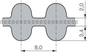 Pas zębaty neoprenowy obustronnie uzębiony PowerGrip TP-960-8MGT-20, Z120 - 2