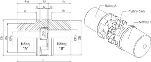 Piasta sprzęgła kłowego TRASCO® długa, żeliwna GRMP 38/45 B L - 4