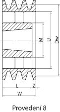 Koło pod pasy klinowe, pod Taper Lock® PBT 212 SPB5 TL3020 - 7