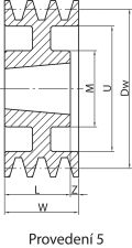 Koło pod pasy klinowe, pod Taper Lock® PBT 085 SPZ2 TL1610 - 5