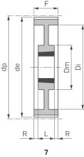 Koło pasowe zębate Poly Chain® z otworem technologicznym 14M 44S 90/1F - 4
