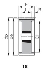 Koło pasowe zębate profil HTD® pod Taper Lock® TL 40 8M 85/18F, TL2012 - 3