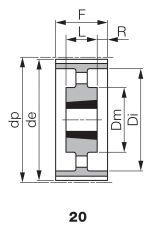 Koło pasowe zębate profil HTD® pod Taper Lock® TL 40 8M 85/18F, TL2012 - 5