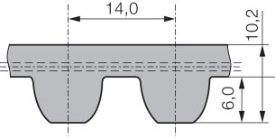 Pas zębaty poliuretanowy Poly Chain GT2 PC2 14MGT 2520 90, Z180 - 2