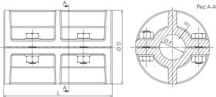 Sprzęgło korytkowe standardowe, żeliwne GB 100 - 2