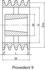 Koło pod pasy klinowe, pod Taper Lock® PBT 1250 SPC3 TL5050 - 4