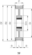 Koło pasowe zębate Poly Chain® pod Taper Lock® 14M 90S 37/8, TL3020 - 4