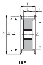 Koło pasowe zębate profil HTD® pod Taper Lock® TL 56 14M 55/18F, TL3020 - 2