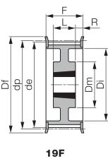 Koło pasowe zębate profil HTD® pod Taper Lock® TL 56 14M 55/18F, TL3020 - 3