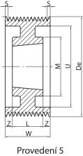Koło pod pasy klinowe wielorowkowe, pod Taper Lock® PBY132L10 TL2517 - 3