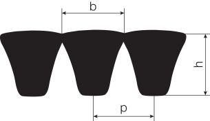 Pas klinowy Super HC® PowerBand® wąskoprofilowy, zespolony, owijany SPB 2240/2  - 2