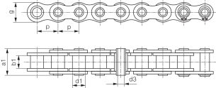 Łańcuch rolkowy standardowy z pustymi sworzniami jednorzędowy 3/4”x1/2” - 2