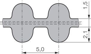Pas zębaty neoprenowy obustronnie uzębiony PowerGrip TP-425-5M-15, Z85 - 2
