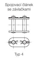 Spinka łańcucha standardowego z prostymi płytkami DIN 8187 jednorzędowa 5/8”x3/8” - 2