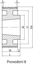 Koło pod pasy klinowe wielorowkowe, pod Taper Lock® PBY400L20 TL4040 - 6