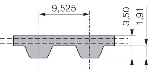 Pas zębaty neoprenowy PowerGrip 225-L-050, Z60 - 2