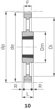 Koło pasowe zębate Poly Chain® pod Taper Lock® 8M 45S 21/2F, TL2012 - 6