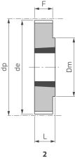 Koło pasowe zębate Poly Chain® pod Taper Lock® 8M 45S 21/2F, TL2012 - 3