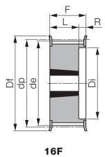 Koło pasowe zębate profil calowy pod Taper Lock® TL 24 H 150/16F, TL1610 - 2