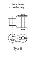 Spinka łańcucha rolkowego IWIS DIN 8187 jednorzędowa 8x3mm - 3