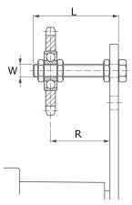 Koło łańcuchowe napinacza Rosta typ N, ze śrubą jednorzędowe 3/4”, M20, Z15 - 2