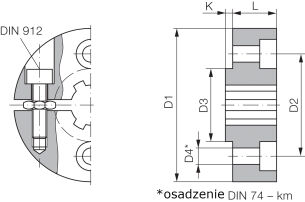 Pierścień zaciskowy DIN ISO 14, KR 26x32 stal C45 - 2