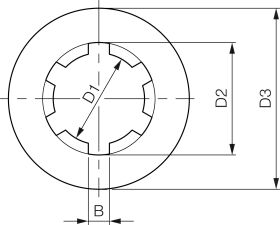 Tuleja wieloklinowa DIN ISO 14 bez kołnierza, KN 32x38 stal 16MnCrS5Pb - 2