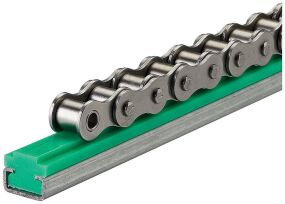Prowadnica łańcucha rolkowego jednorzędowego, typ T, w stalowym C-profilu profil 6, 1 3/4”x31mm