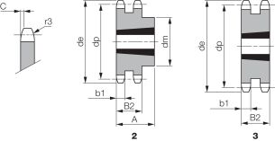 Koło łańcuchowe pod Taper Lock® dwurzędowe 5/8''x3/8'' Z22, TL1610 - 2