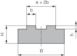 Prowadnica łańcucha rolkowego dwurzędowego profil 2, 2”x31mm - 2