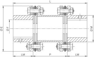 Przekładka sprzęgła bezluzowego lamelowego METALDRIVE® stalowa GMD 045 CL - 3