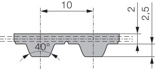 Pas zębaty  poliuretanowy 25-T10-260, Z26 - 2