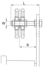 Koło łańcuchowe napinacza Rosta typ N, ze śrubą dwurzędowe 1 1/4”, M20, Z13 - 2
